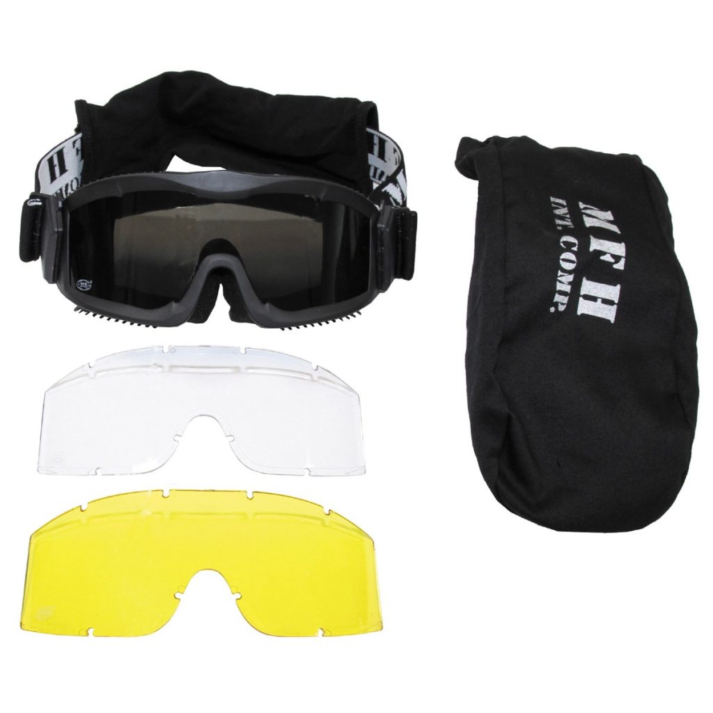 Очки страйк. MFH INT Comp очки тактические. Защитные очки Гром Deluxe, 3 сменные линзы (Black). Очки защитные MFH. Тактические противоосколочные очки Гром.